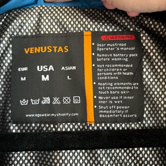 Venusras Heated puffer Vest blue size medium - no battery! Good used condition! - Picture 8 of 11
